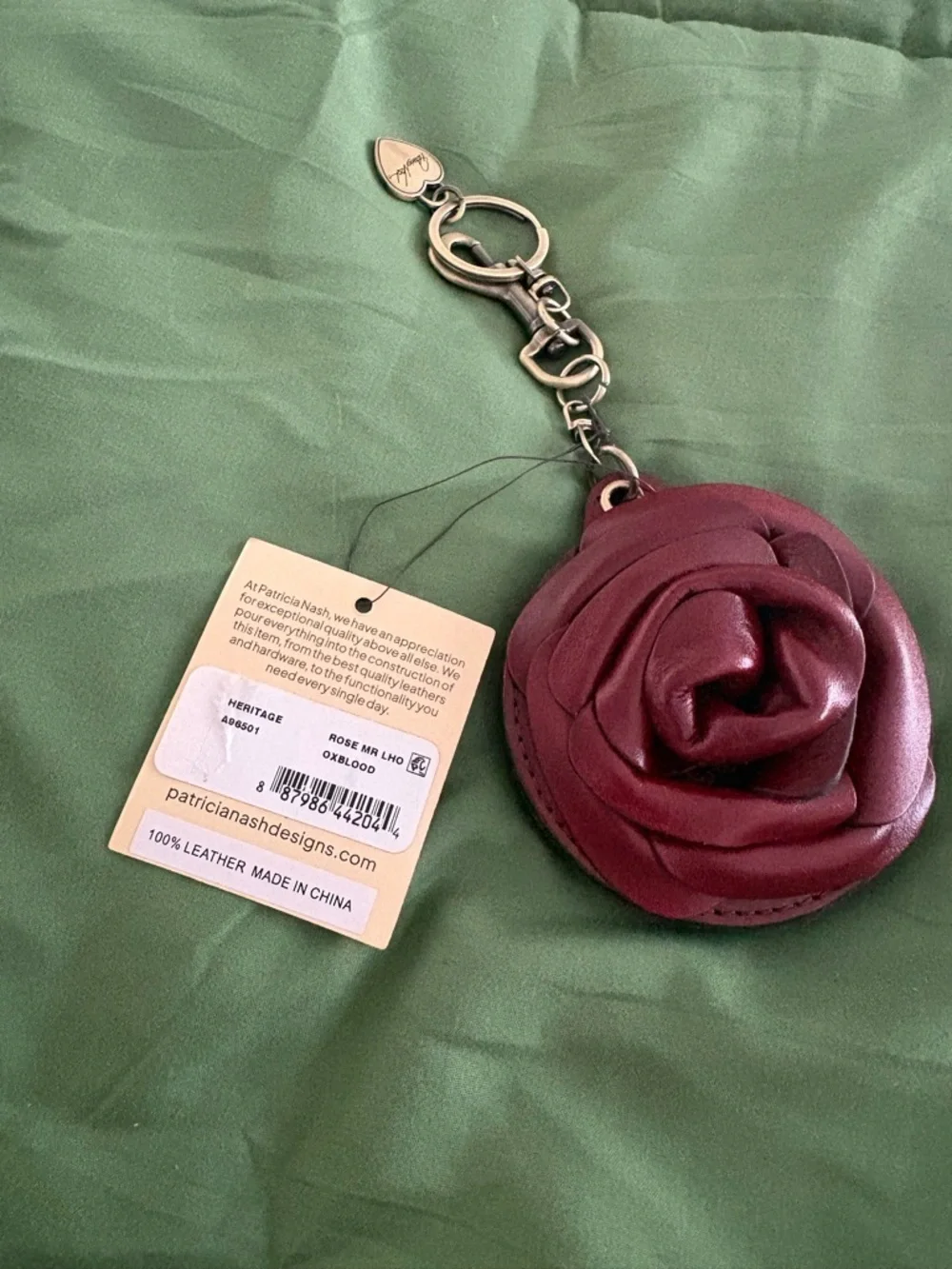 Patricia Nash rose keychain bag charm
